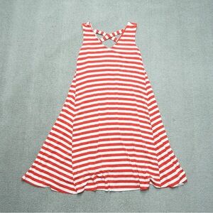 Style & Co. Vibrant Red and White Striped Dress Size XL Extra Large